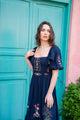 GANESHA EMBROIDERED MAXI DRESS