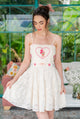 SWEETHEART IVORY ALL EMBROIDERED MINI DRESS